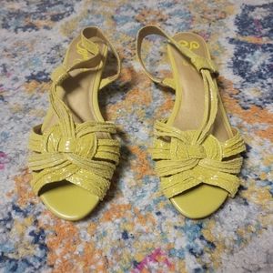 Anthropologie Seychelles Yellow Sandals 6.5